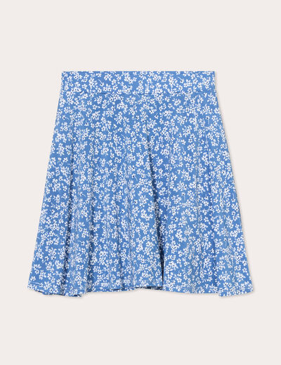 Jupe-short patineuse bleu clair femme