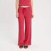 Pantalon large rouge foncé femme
