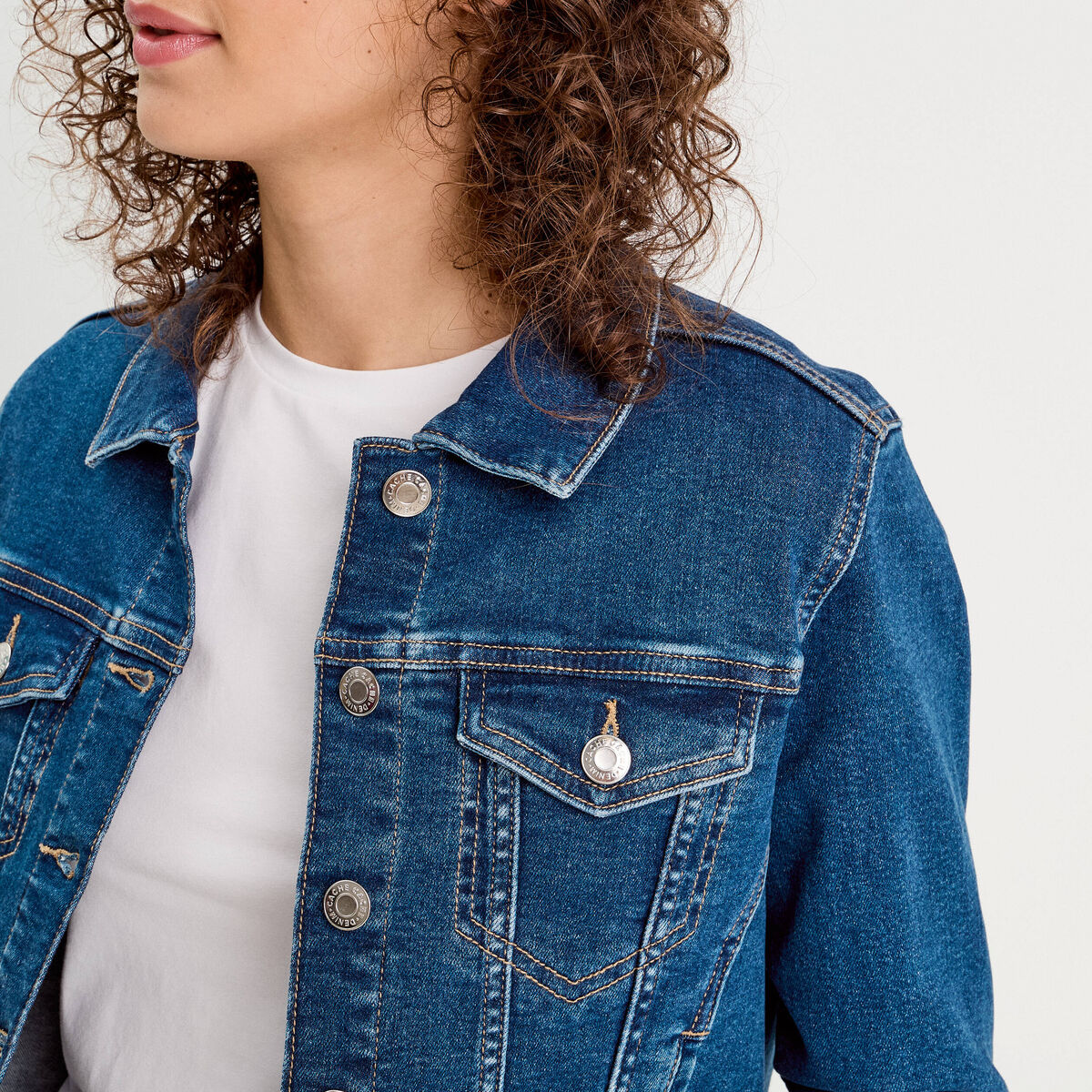 Veste en jean denim stone femme
