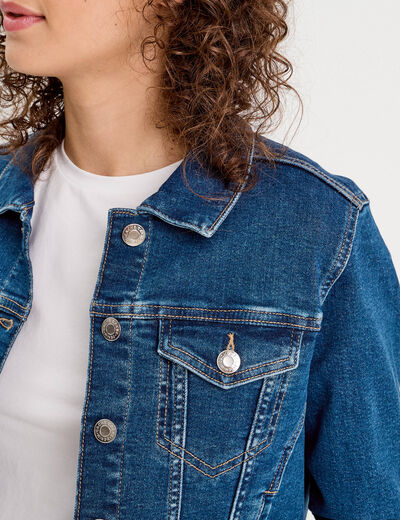 Veste en jean denim stone femme