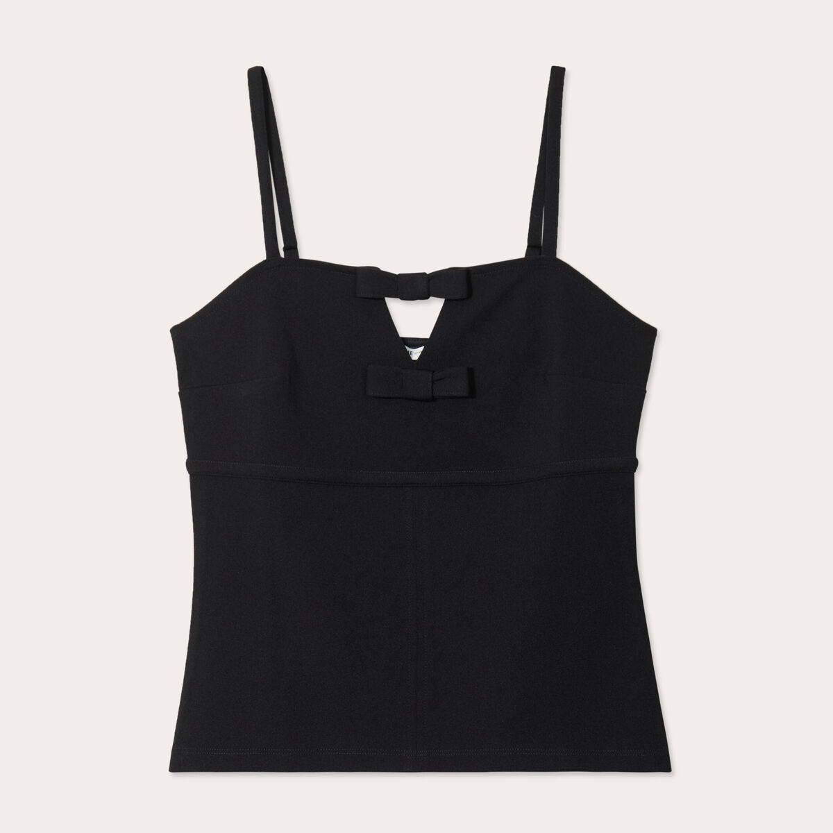 Débardeur détails noeuds noir femme