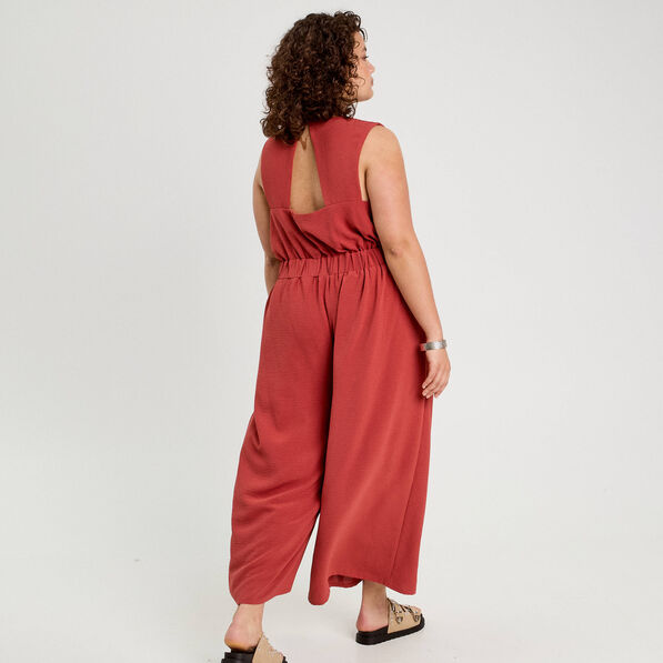 Combinaison pantalon fluide vieux rose femme