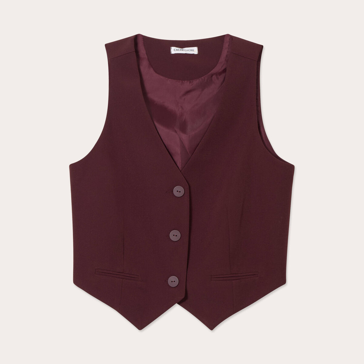 Veston sans manches prune femme
