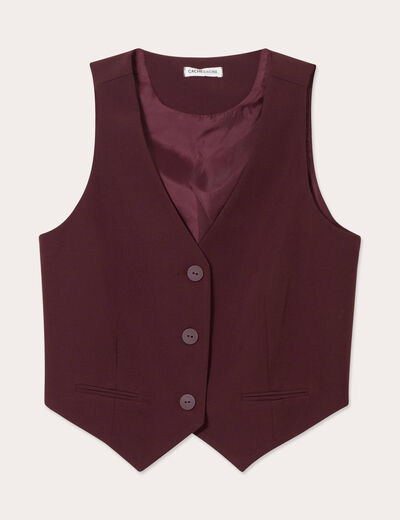 Veston sans manches prune femme