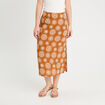 Jupe midi évasée camel femme