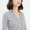 Chemise manches longues bleu marine femme