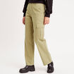 Pantalon droit cargo vert olive femme