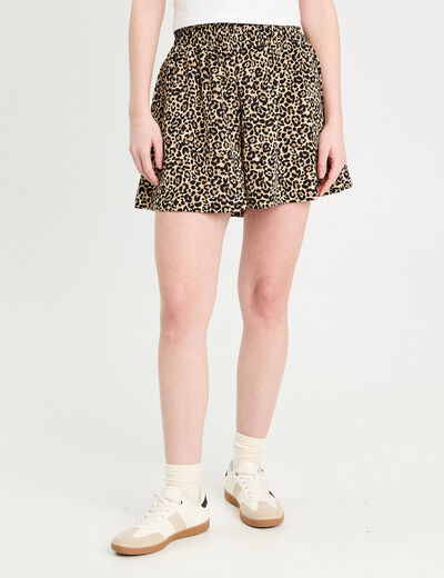 Short fluide regular beige femme