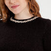 Pull manches courtes noir femme