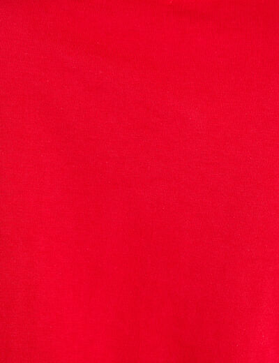 T-shirt détails fleurs rouge femme