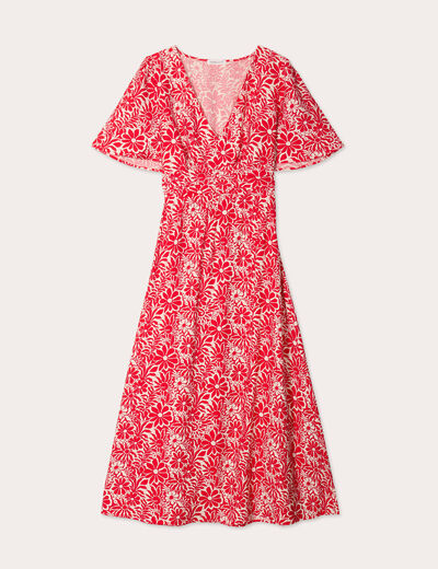 Robe longue évasée blanc femme