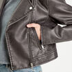 Veste biker simili cuir noir femme