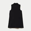 Robe droite courte col chemise clout&eacute;e noir femme