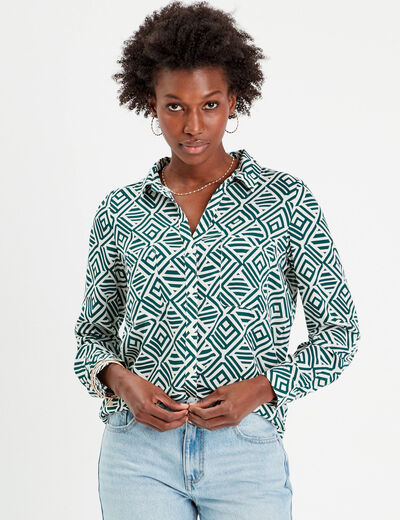 Chemise manches longues blanc femme