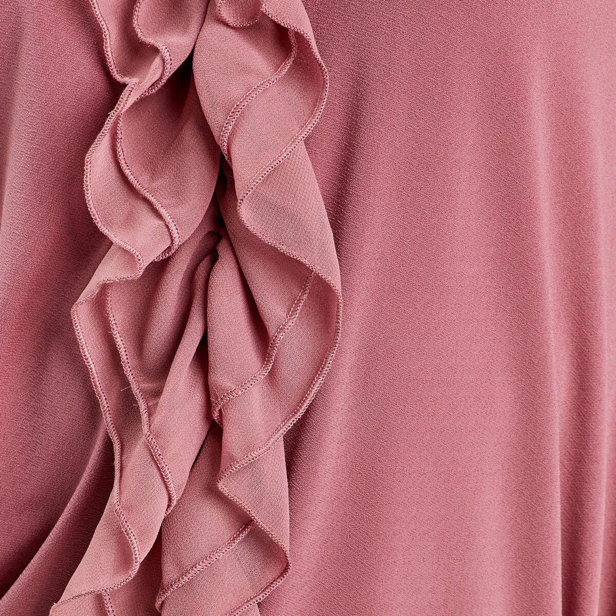 Blouse volants vieux rose femme