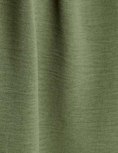 Robe évasée taille élastiquée vert kaki femme