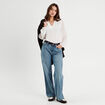 Blouse manches plumetis ecru femme