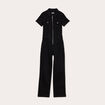Combinaison pantalon en jean denim noir femme