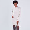 Robe pull droite sable femme