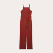 Combinaison pantalon bretelles marron cognac femme