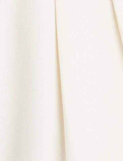 Pantalon cigarette ceinturé ecru femme
