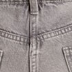 Short mom taille haute en jean denim gris femme