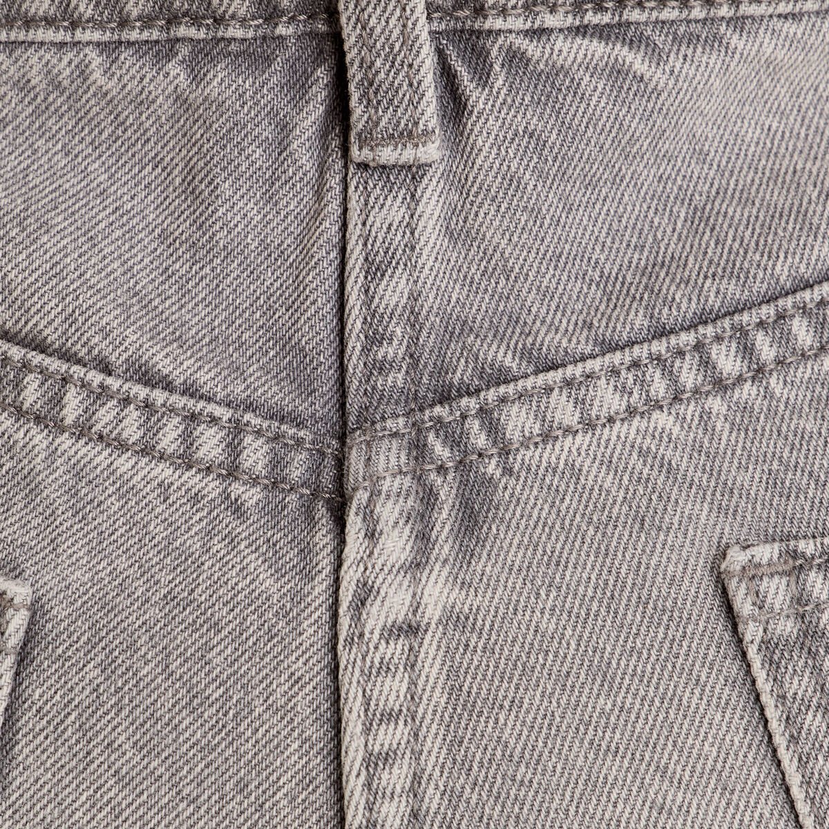 Short mom taille haute en jean denim gris femme