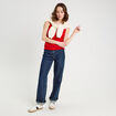 Débardeur broderie anglaise rouge femme