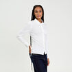Chemise cintr&eacute;e courte col classique ecru femme