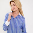 Chemise droite longue manches longues bleu lavande femme