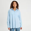 Chemise manches longues bleu femme