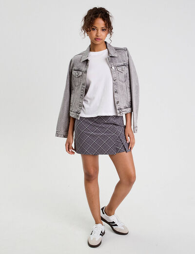 Jupe-short évasée gris femme