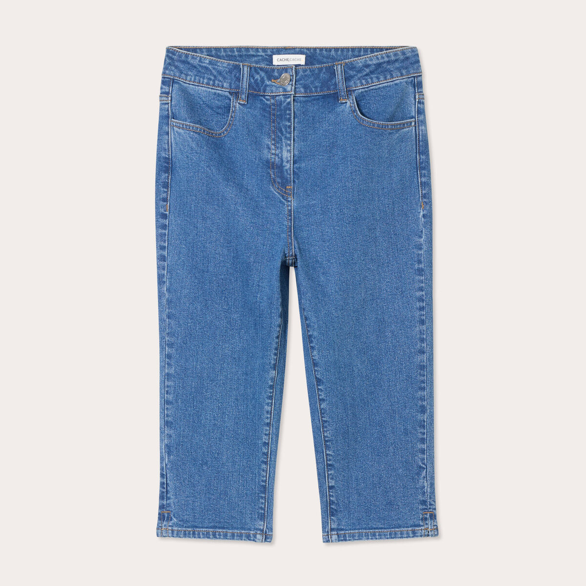 Jeans capri denim stone femme