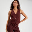 Veston sans manches prune femme