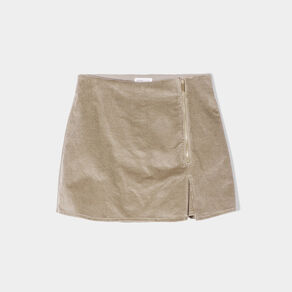 Jupe-short moulante velours vert kaki femme