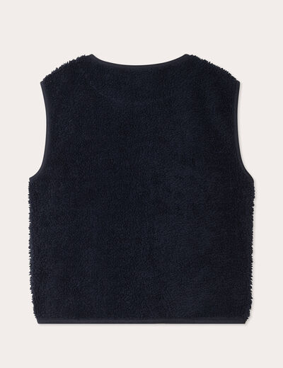 Gilet effet polaire bleu marine femme