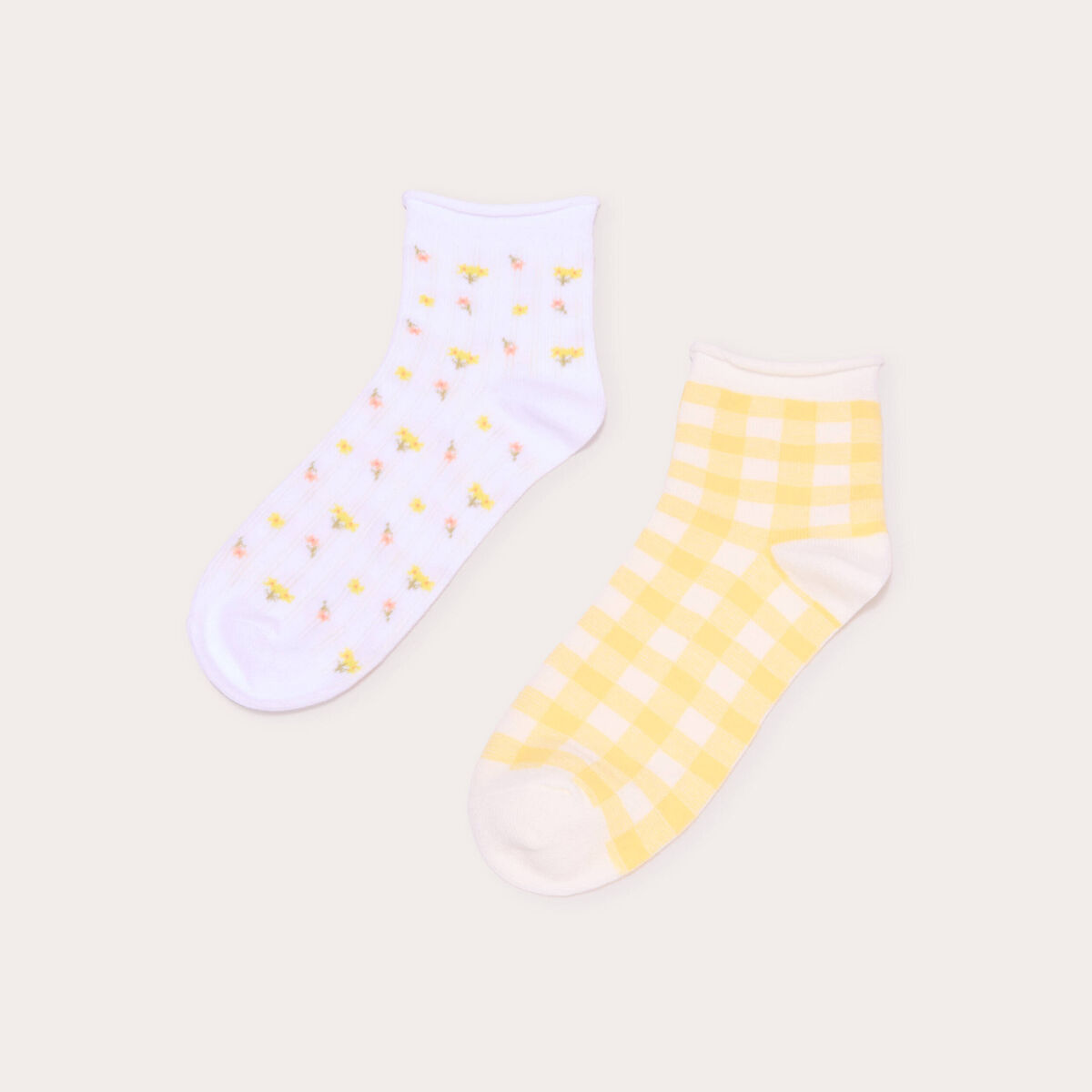 Lot 2 paires chaussettes ecru femme