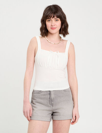 Bustier avec coques blanc femme