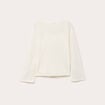 Top transparent col rond manches longues ecru femme