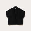 Gilet oversize cropped manches courtes noir femme