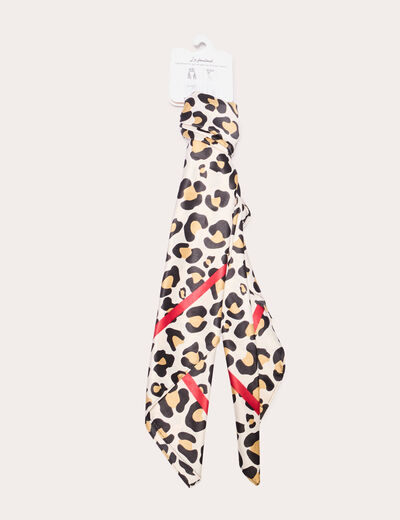 Foulard carré satin sable femme