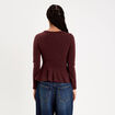Pull ajust&eacute; court manches longues bordeaux femme
