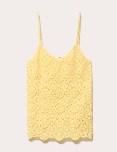 D&eacute;bardeur effet crochet jaune clair femme