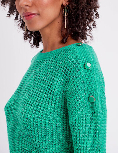 Pull manches longues vert femme