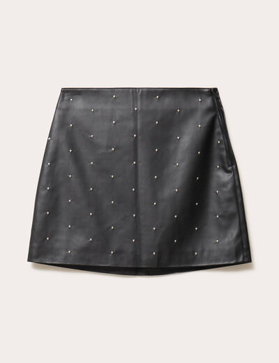 Jupe &agrave; d&eacute;tails clout&eacute;s noir femme