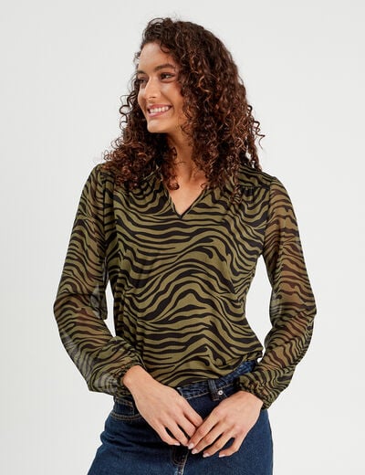 Blouse manches longues noir femme
