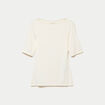 T-shirt ajust&eacute; manches courtes ecru femme