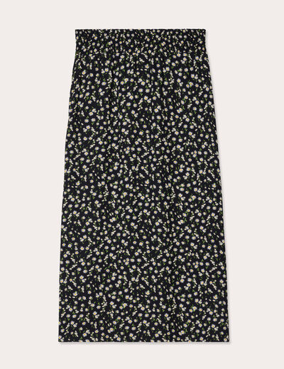Jupe longue fluide noir femme