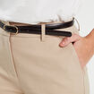 Pantalon cigarette ceinturé taupe femme