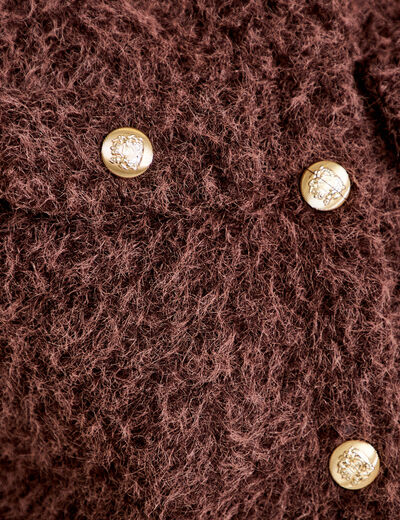 Veste sans manches col rond marron fonc&eacute; femme